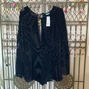 Karlie Black Burn Out Velvet Romper